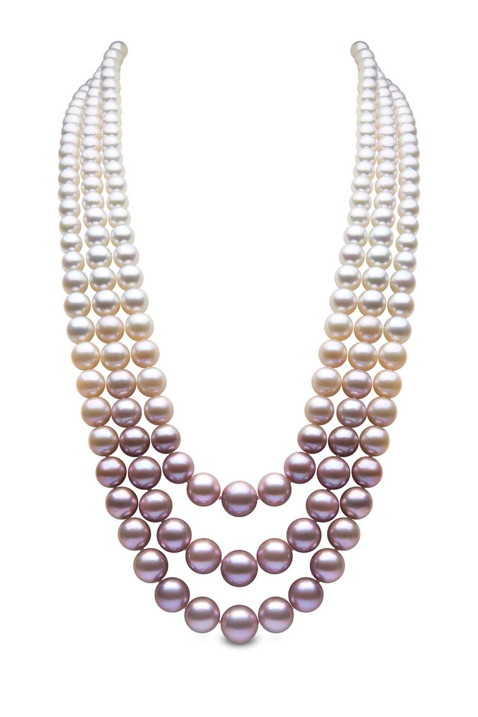 Blossom rose gold South Sea Akoya and freshwater pearl necklace